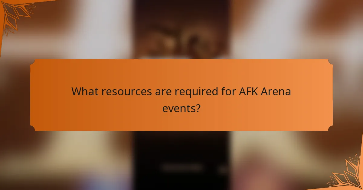 What resources are required for AFK Arena events?